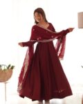 Women Embroidered A-Line Kurta Set