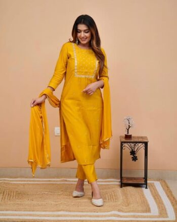 Women Embroidery Straight Kurta Set