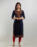 Women Embroidered A-Line Kurta Set