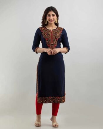 Women Embroidered A-Line Kurta Set