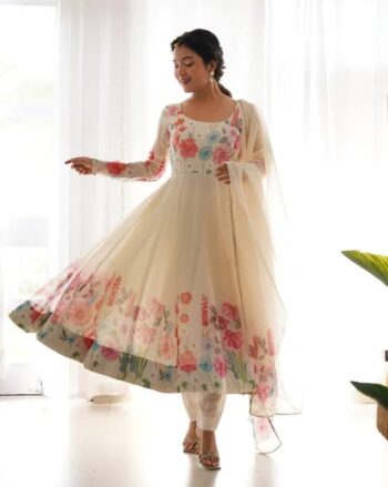 Women Floral Anarkali Kurta Set