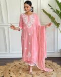 Women Embroidered Straight Kurta Set