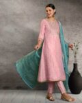 Women Embroidered Flared Kurta Set
