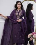 Women Embroidered Straight Kurta Suit Set