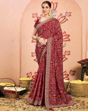 Women Bandhani Print Saree