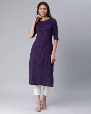 Women Regular Fit Stripes Kurta