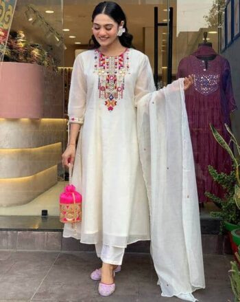 Embroidered Anarkali Kurta Set