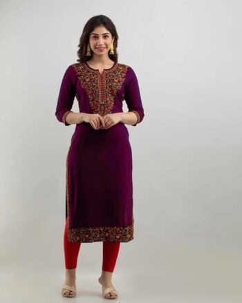Women Embroidered A-Line Kurta Set