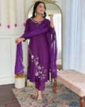 Women Embroidered Straight Kurta with Pants & Dupatta