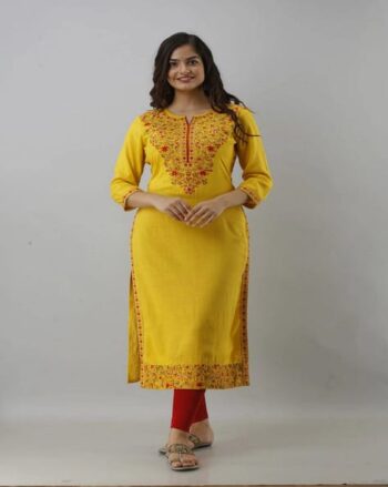 Women Embroidered A-Line Kurta Set