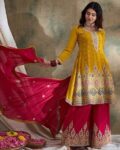 Women Leaf Print Straight Kurta & Pants Set