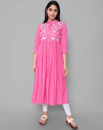 Women Embroidery Flared Kurta
