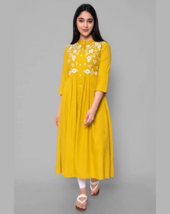 Women Embroidery Flared Kurta