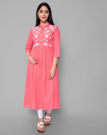 Women Embroidery Flared Kurta