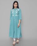 Women Embroidery Flared Kurta
