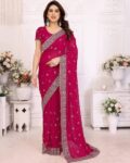Women Embroidery Stone Work Saree