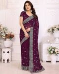 Women Embroidery Stone Work Saree