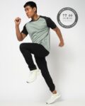 Men Cut & Sew Regular Fit Crew-Neck Running T-Shirt