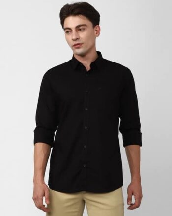 Men Slim Fit Cotton Shirt with Patch Pocket