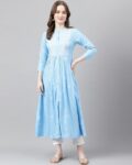 Women Embroidered Flared Kurta