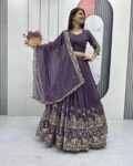 Women Embroidered Flared Lehenga Choli with Dupatta