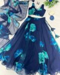 Women Floral Print Lehenga Choli Set with Dupatta
