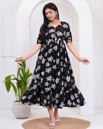 Women Floral Print Anarkali Kurta