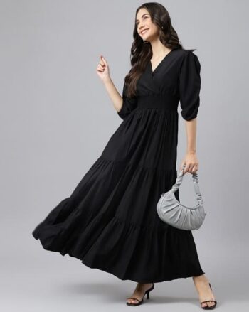 Women V-Neck Tiered Dress
