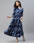 Women Floral Print Tiered Dress