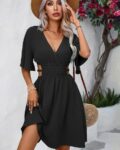 rare_black_women_regular_fit_a-line_dress_with_v-neck.jpg