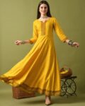 Women Micro Print Anarkali Kurta