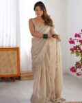 Women Traditional Saree with Unstitched Blouse Piece