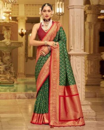 Women Woven Saree with Contrast Border