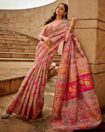 Women Banarasi Woven Floral Print Saree