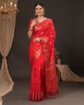 Women Floral Woven Saree with Zari Border