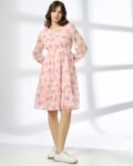 Women Floral Print V-Neck Tiered Dress