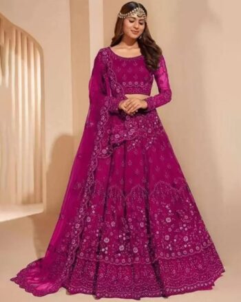 Women Embellished Flared Lehenga Choli Set with Dupatta
