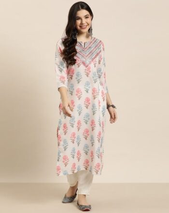 Women Floral Straight Kurta