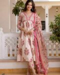 Women Ombre-Dyed Straight Kurta with Sharara & Dupatta