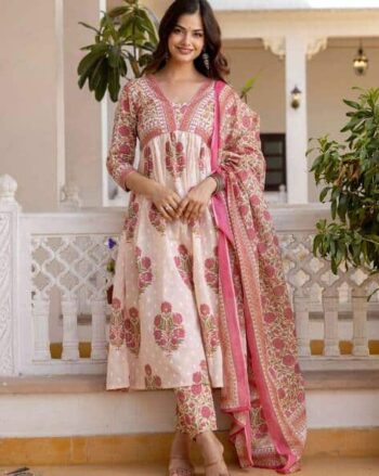 Women Ombre-Dyed Straight Kurta with Sharara & Dupatta