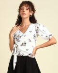 Women Floral Print V-Neck Top