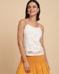 Women Self-Design Fitted Tank Top