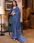 Women Printed Designer Saree With Blouse Piece
