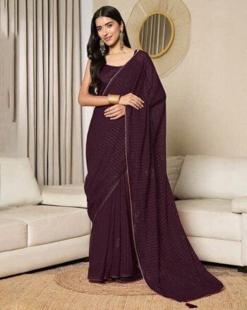 Women Striped Saree with Tassels