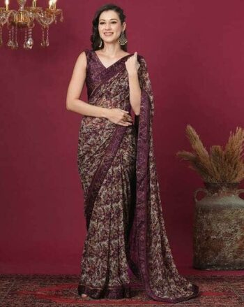 Women Traditional Saree with Blouse Piece