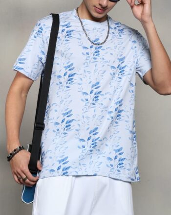 Shein Short Sleeves Leaf Print Tshirt