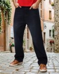 Shein Washed Fly with Button Closure Full Length Straight Jeans