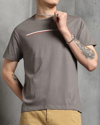 Shein Short Sleeves Chest Typographic Print Crew Tshirt