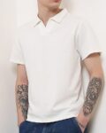 Shein Medium Length Cutaway Collar Short Sleeves Tshirt