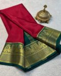 Women Mysore Silk Woven Saree with Zari Border